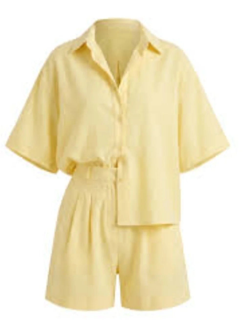 Sag Harbor Petite Pale Yellow Two-Piece Set Top Size 4 Short Size 6